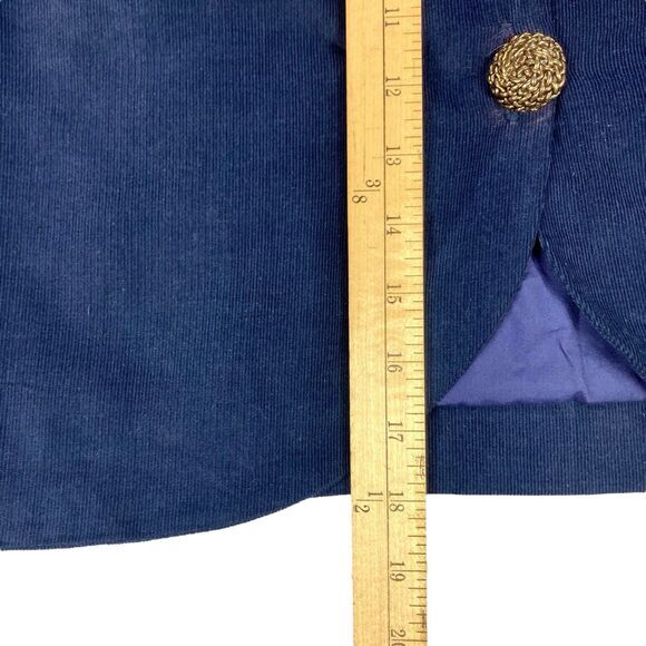 Leona by Lauren Leonard Mini Skirt Womens 4 Blue Corduroy 90s Western High‎ Rise - Picture 9 of 9